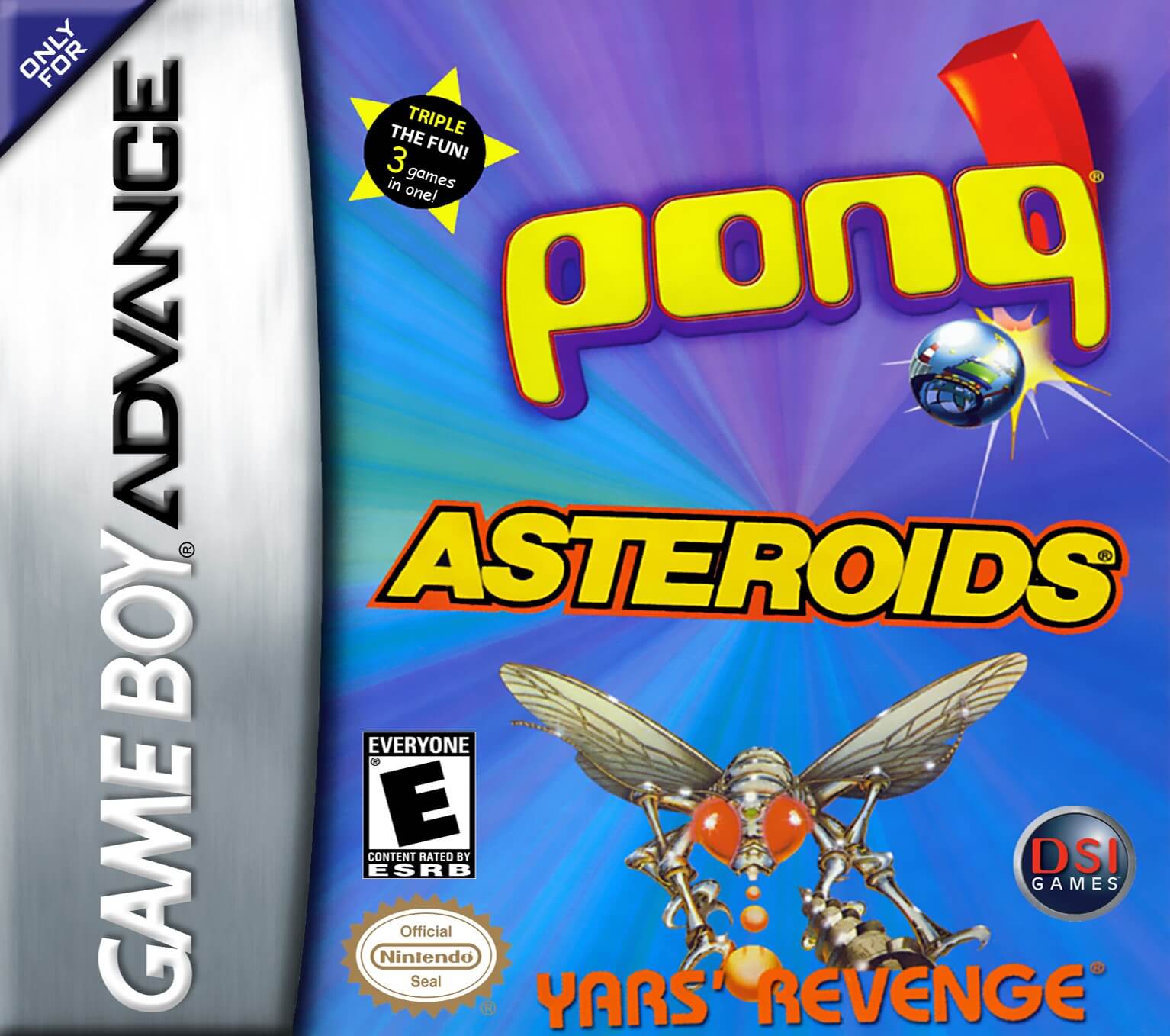 3 Games in One! – Yars’ Revenge + Asteroids + Pong