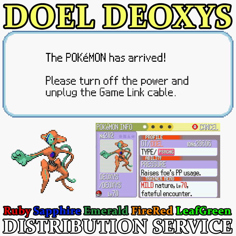 Pokémon – Doel Deoxys Distribution